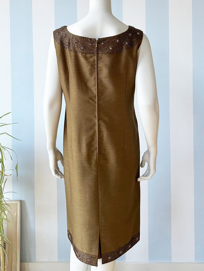 50s gouden wollen feestjurk