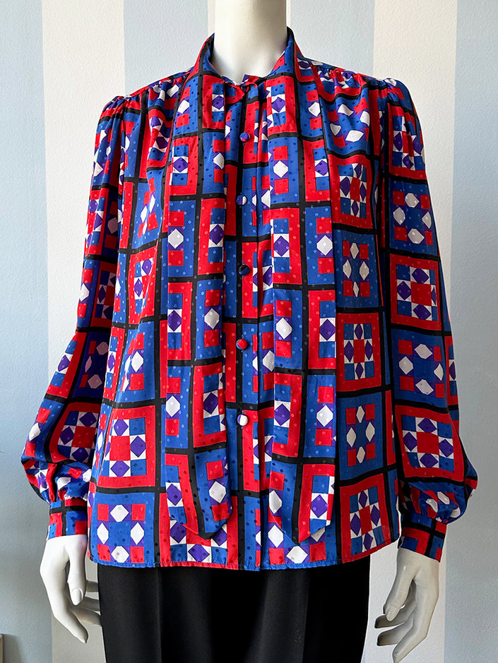 70s strikblouse met dessin