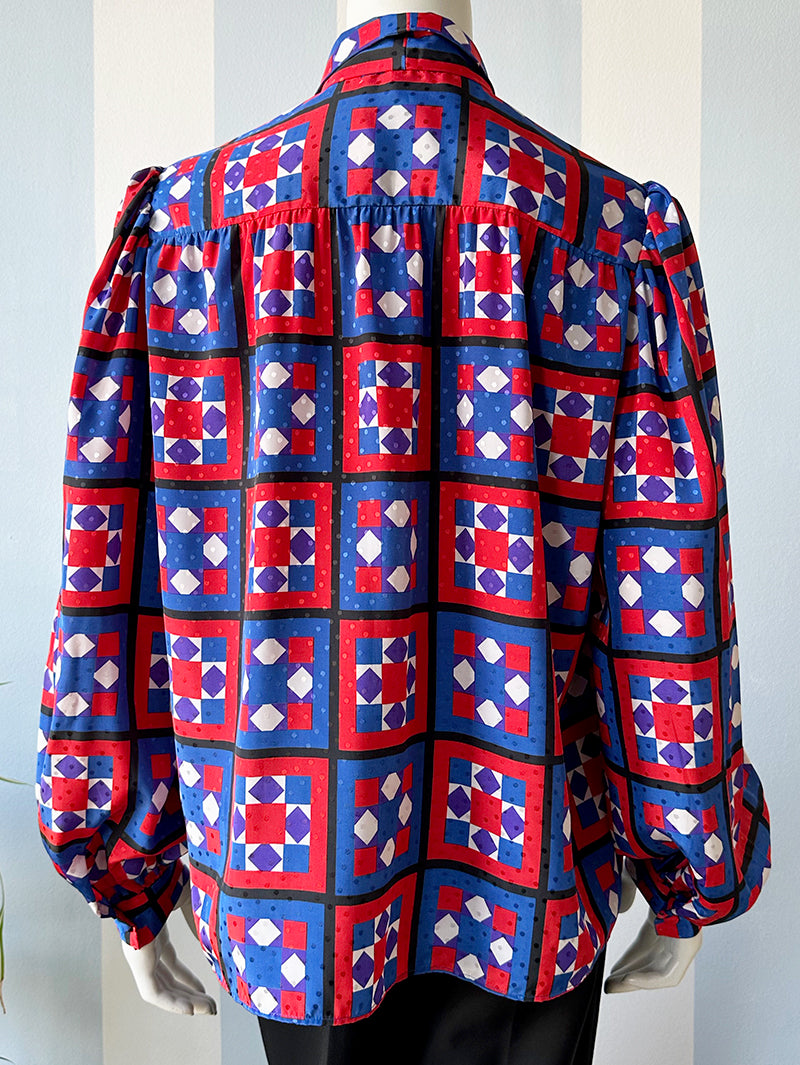 70s strikblouse met dessin