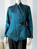 Teal jacquard blazer