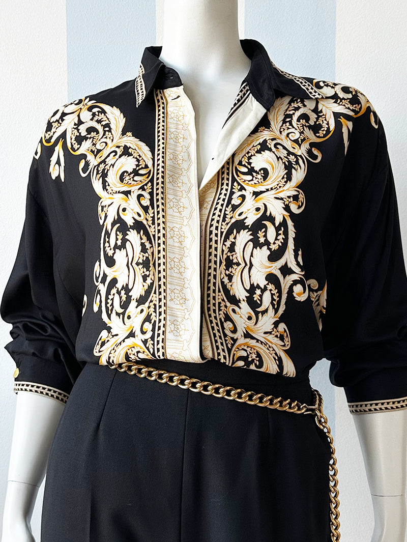 Baroque print blouse