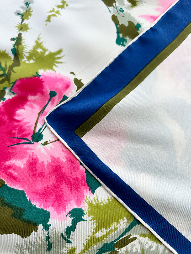Zijden floral designer sjaal