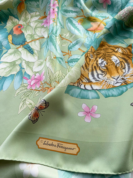 Zijden designer sjaal met tijger