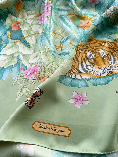 Zijden designer sjaal met tijger