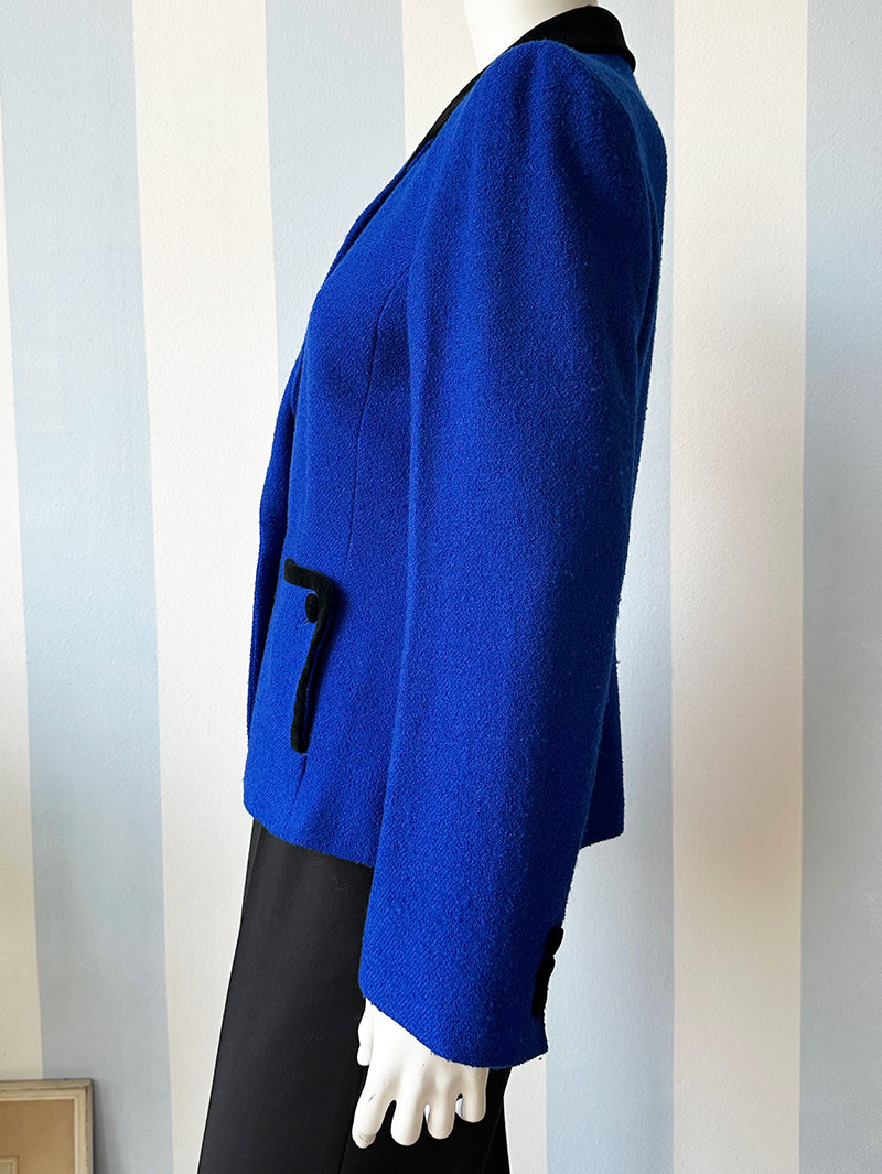 Kobaltblauw wollen designer jasje