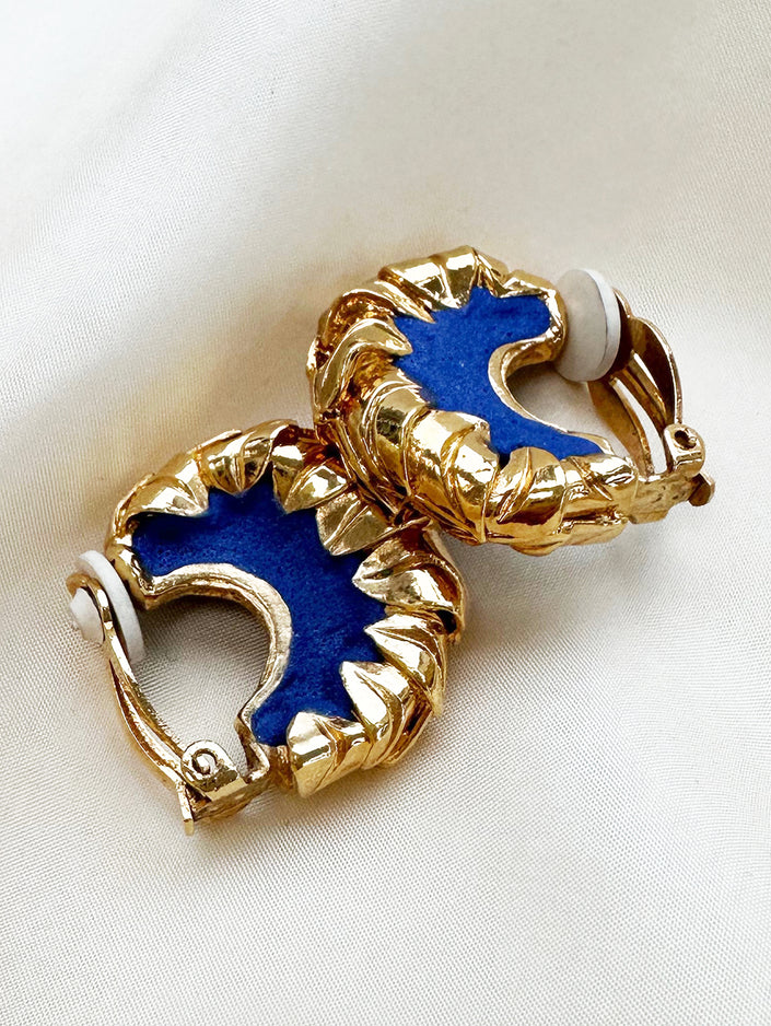 Vergulde designer clip oorbellen