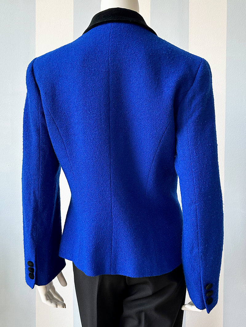 Kobaltblauw wollen designer jasje