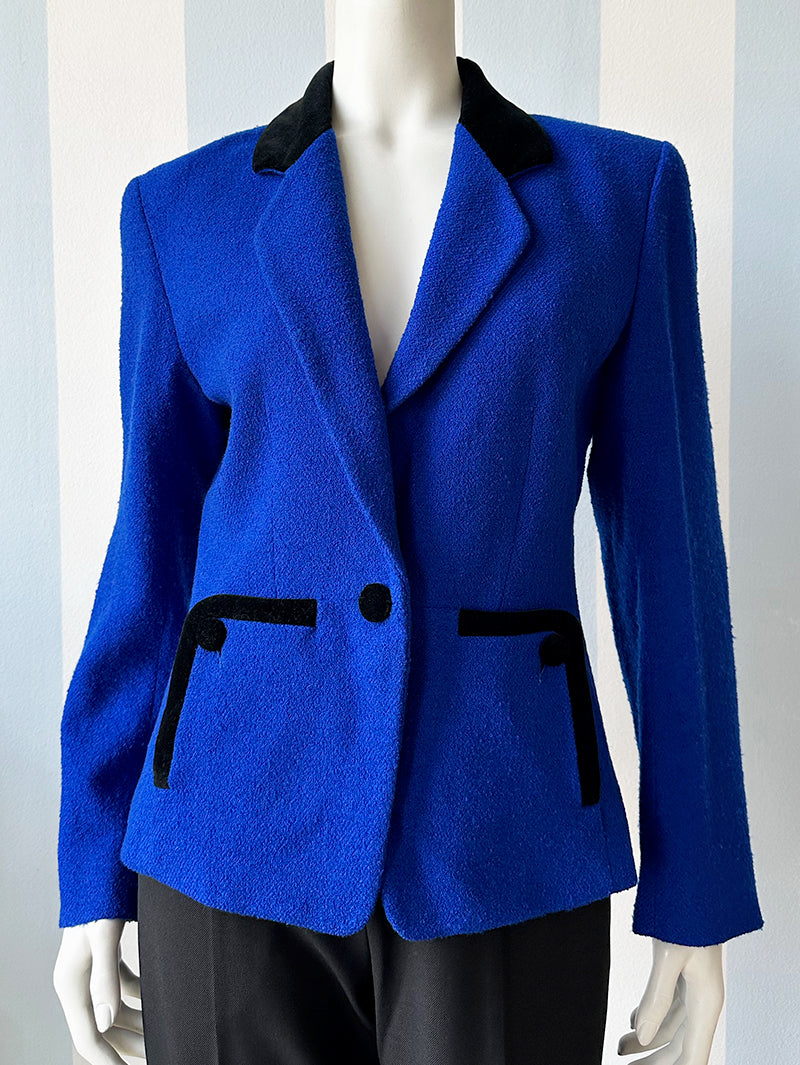 Kobaltblauw wollen designer jasje