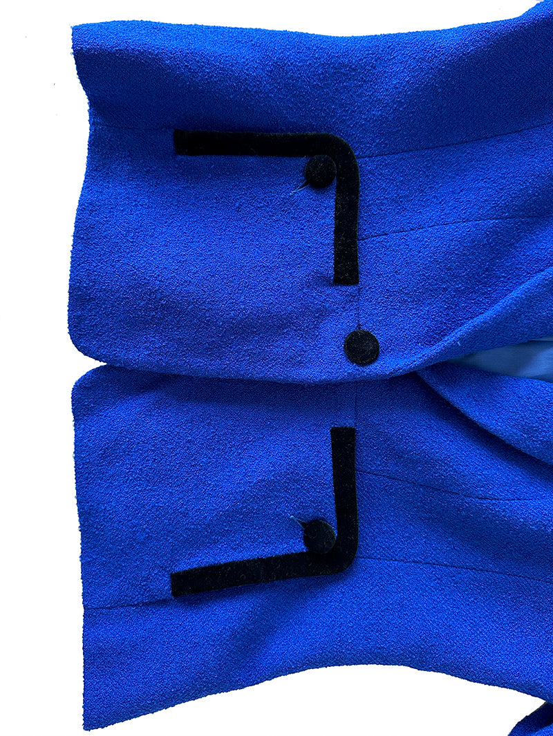 Kobaltblauw wollen designer jasje