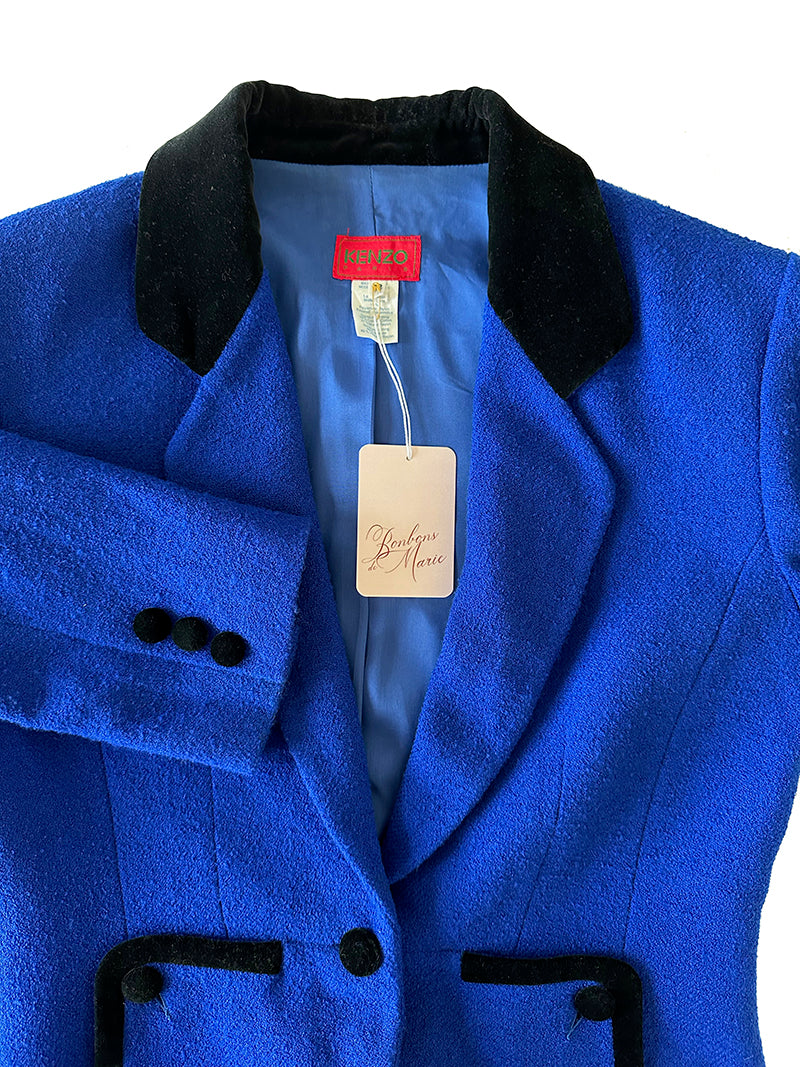 Kobaltblauw wollen designer jasje