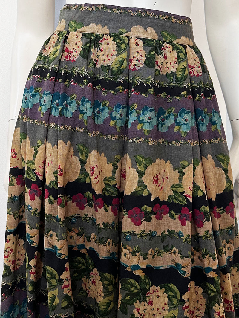 Wijde floral rok