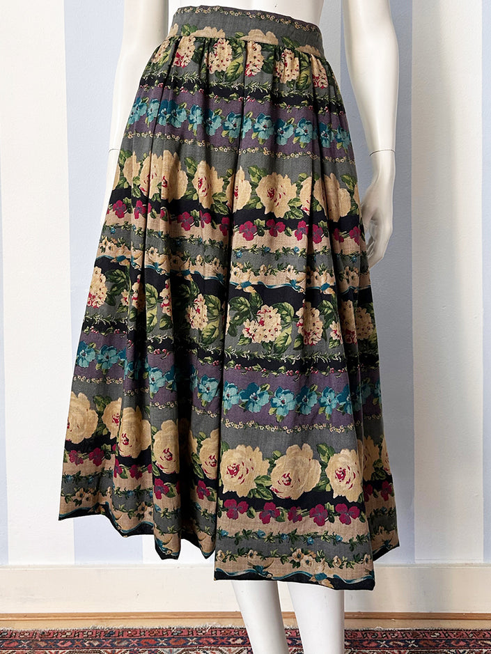 Wijde floral rok