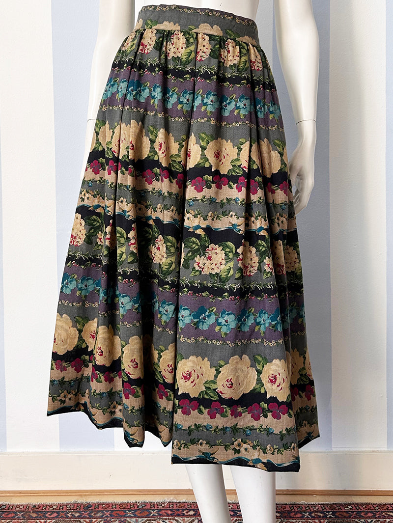 Wijde floral rok