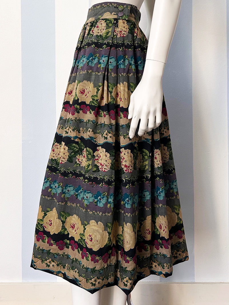Wijde floral rok