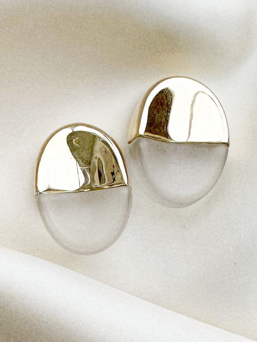 Ovale clip oorbellen