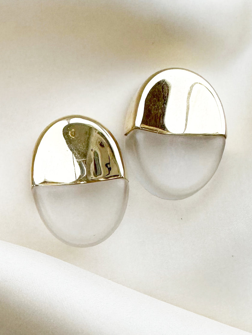 Ovale clip oorbellen