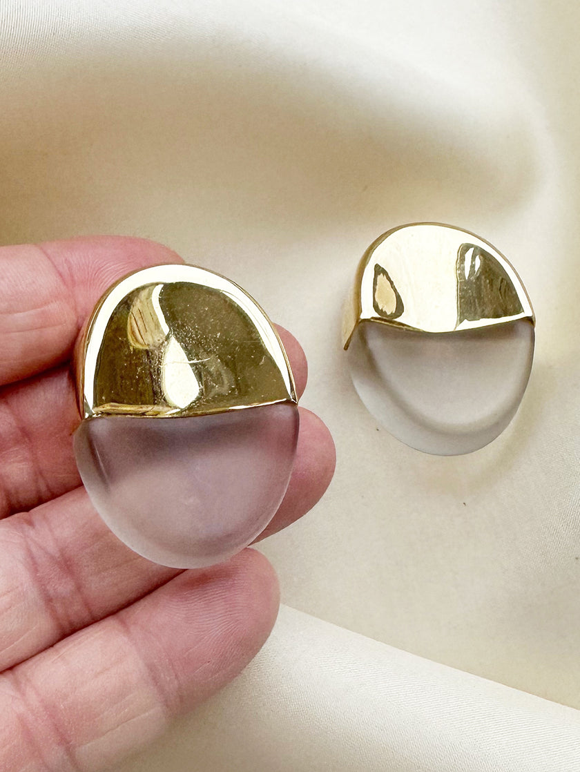 Ovale clip oorbellen