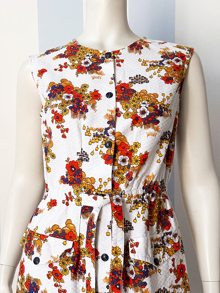 Piqué floral jurkje