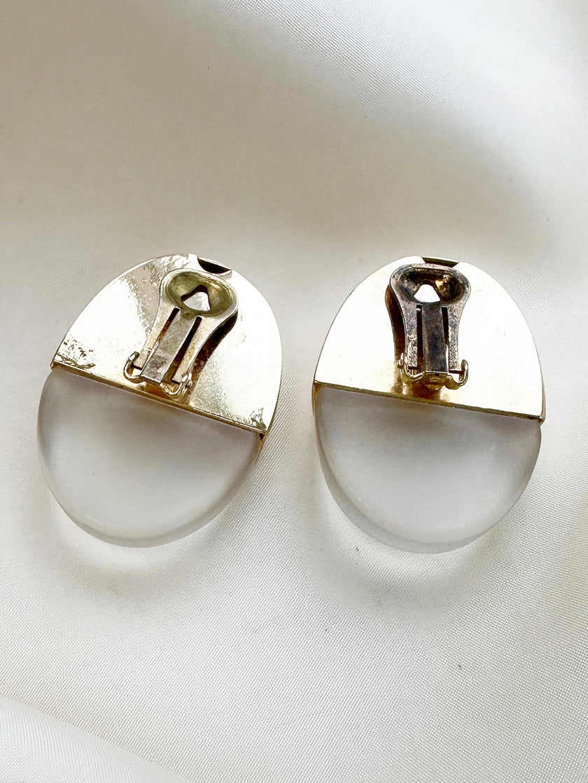 Ovale clip oorbellen