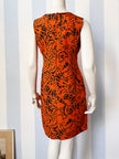 Oranje linnen print jurk