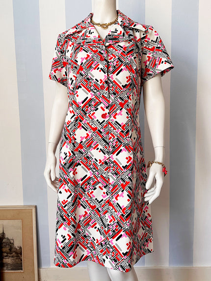 70s print jurk