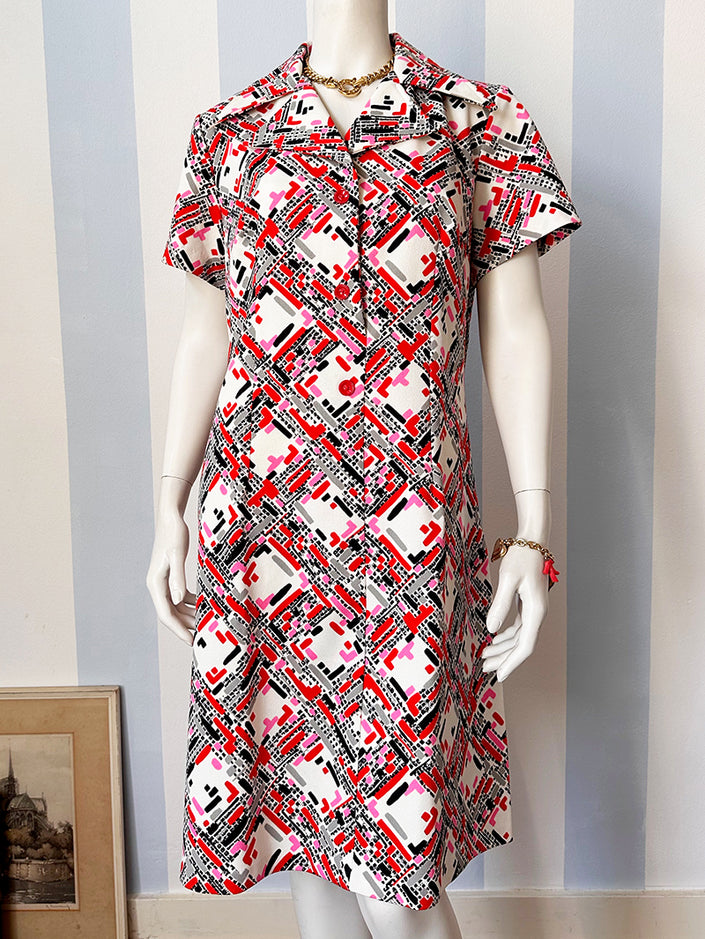 70s print jurk