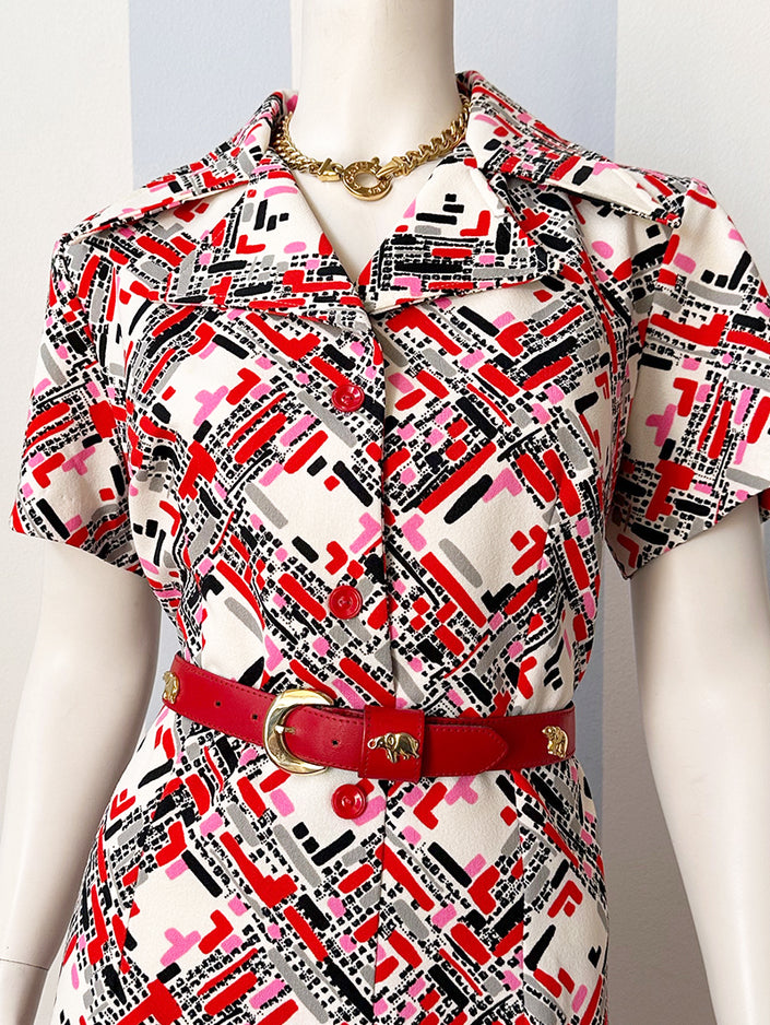 70s print jurk