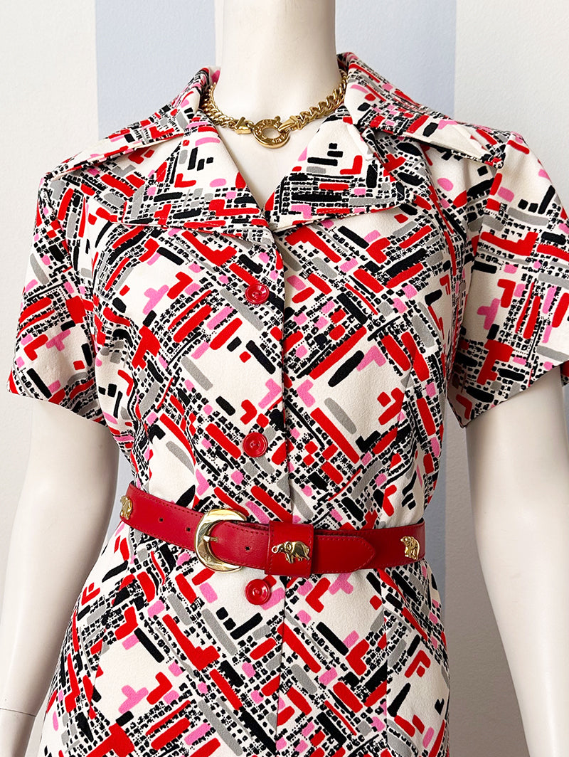 70s print jurk