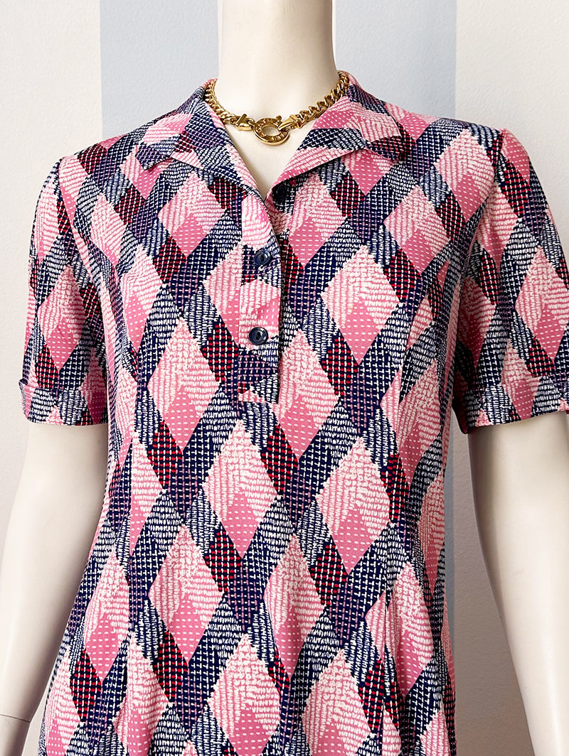Tricot print jurk