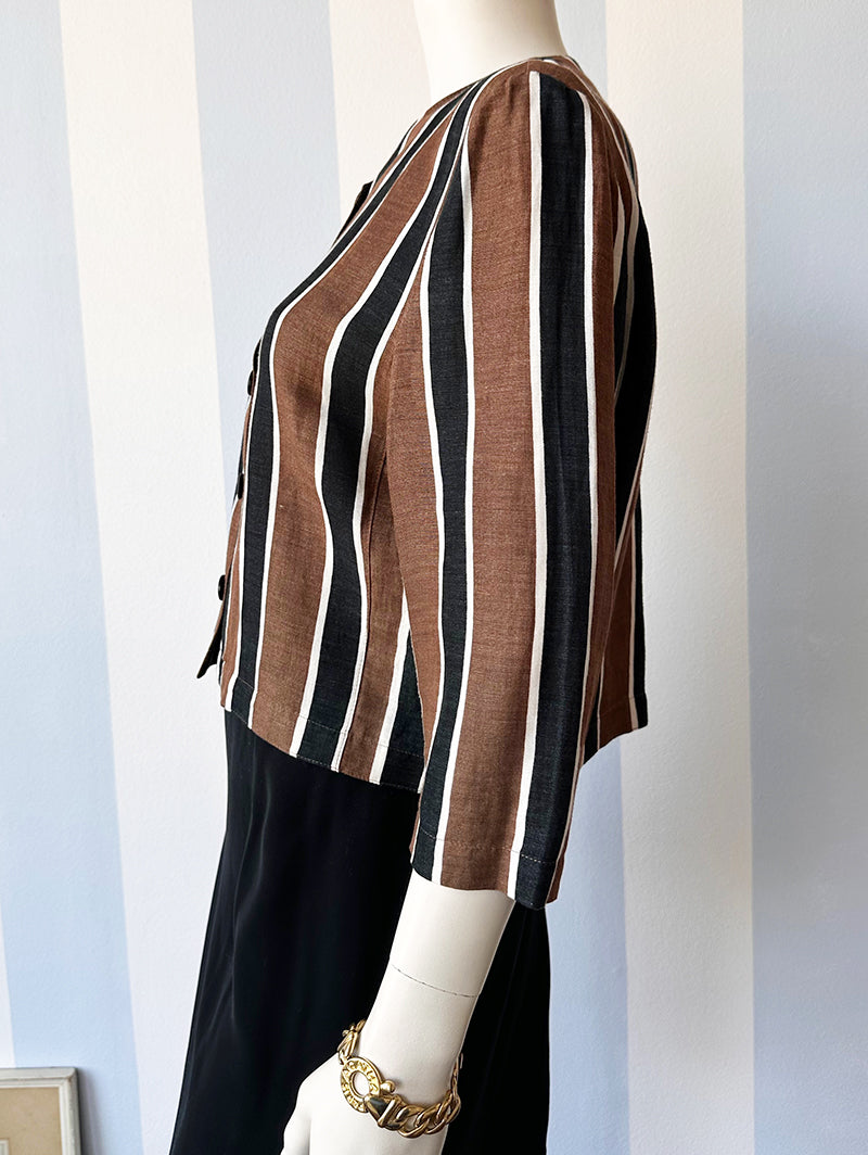 Gestreepte cropped blouse