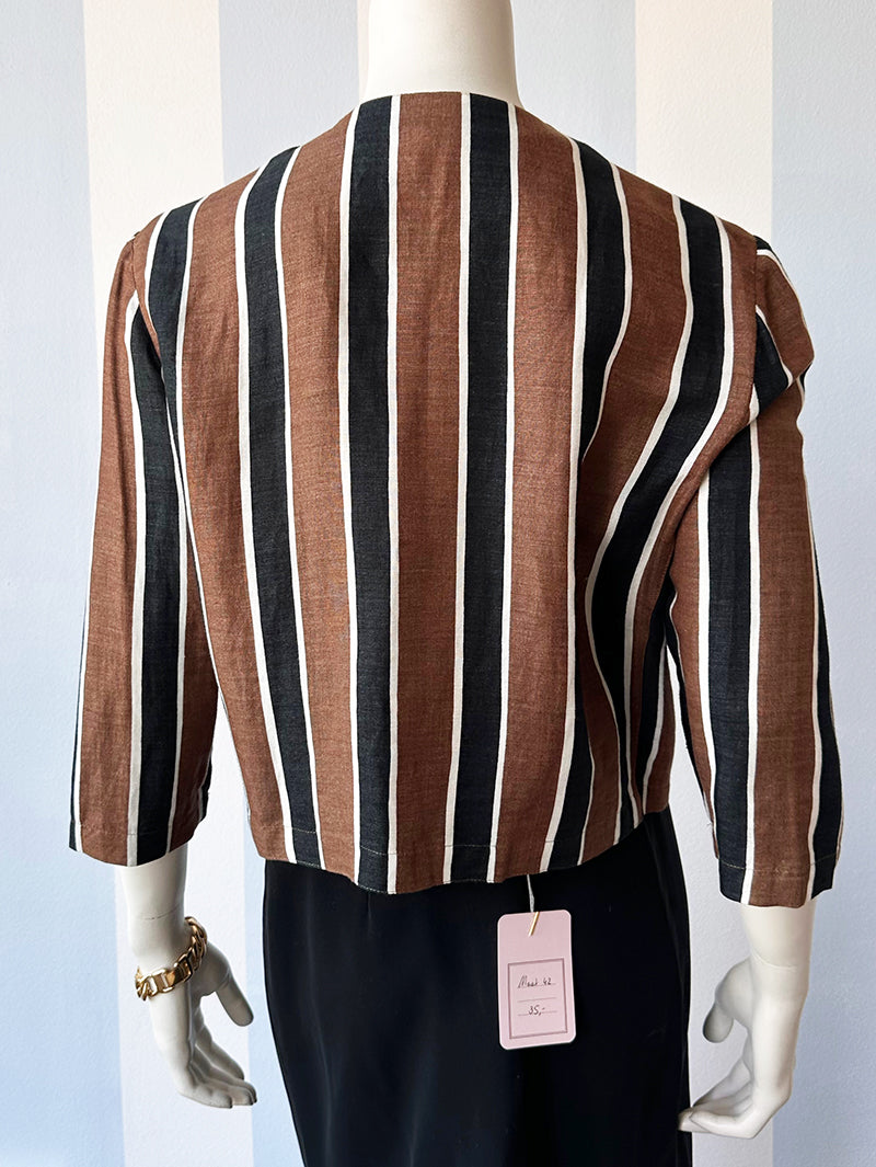 Gestreepte cropped blouse