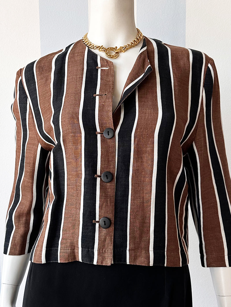 Gestreepte cropped blouse