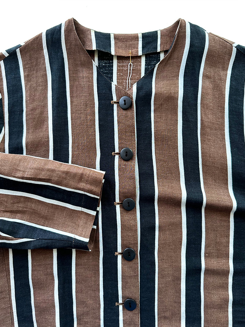 Gestreepte cropped blouse