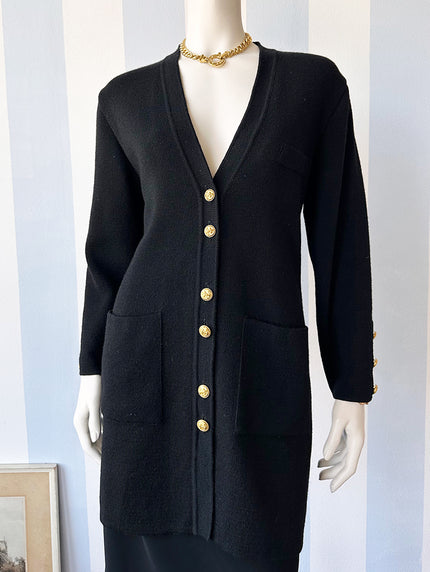 Zwart scheerwollen vest