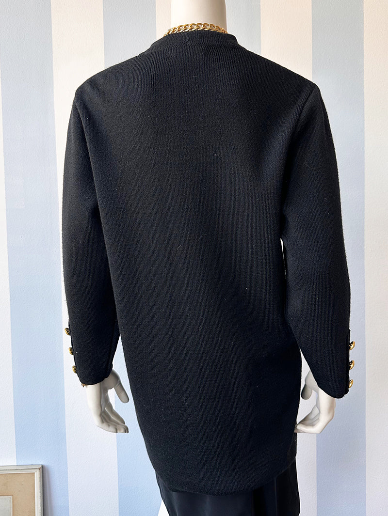 Zwart scheerwollen vest