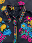 Zwarte floral blouse