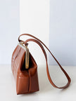 Bruin faux leren handtasje