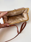 Bruin faux leren handtasje
