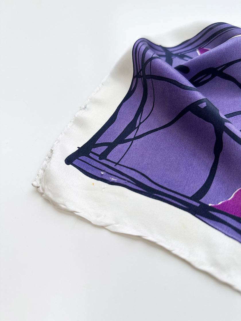 Paars/witte zijden carré