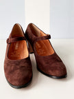 Bruine zachte suede pumps | 37