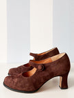 Bruine zachte suede pumps | 37