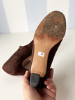 Bruine zachte suede pumps | 37