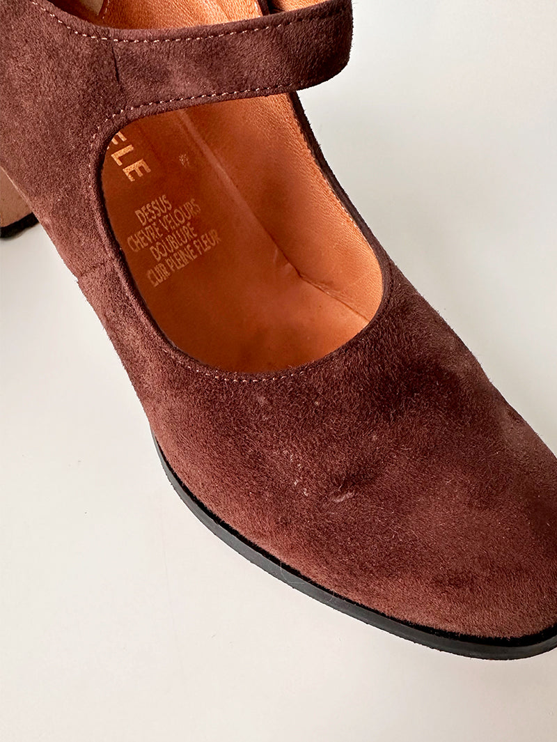 Bruine zachte suede pumps | 37