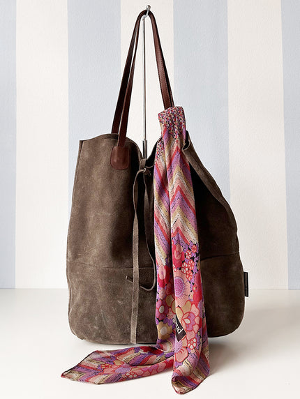 Taupe suedeleren shopper