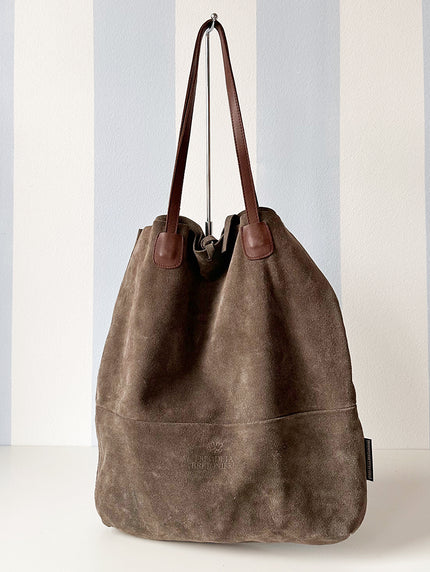 Taupe suedeleren shopper