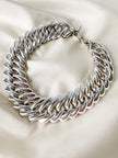 Verzilverde chunky designer choker