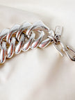 Verzilverde chunky designer choker