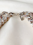 Verzilverde chunky designer choker