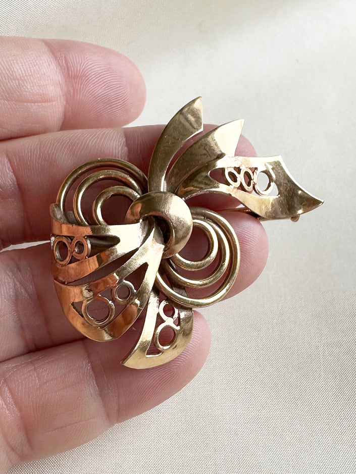 Vergulde fantasie broche