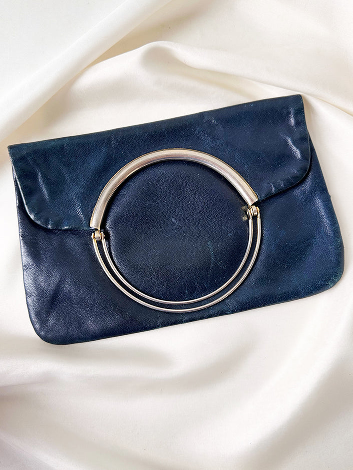 70s leren clutch